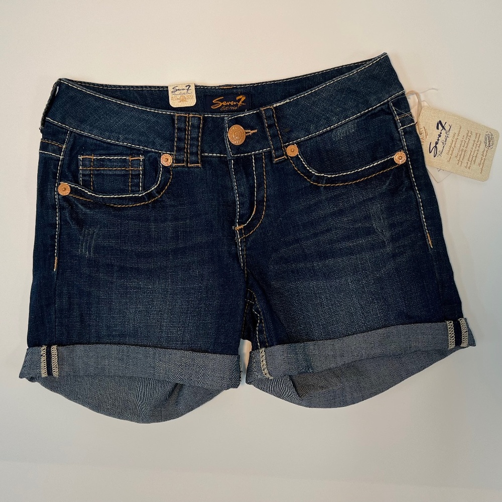 Seven 7 Star Blue Jeans Shorts Size 6 NWT